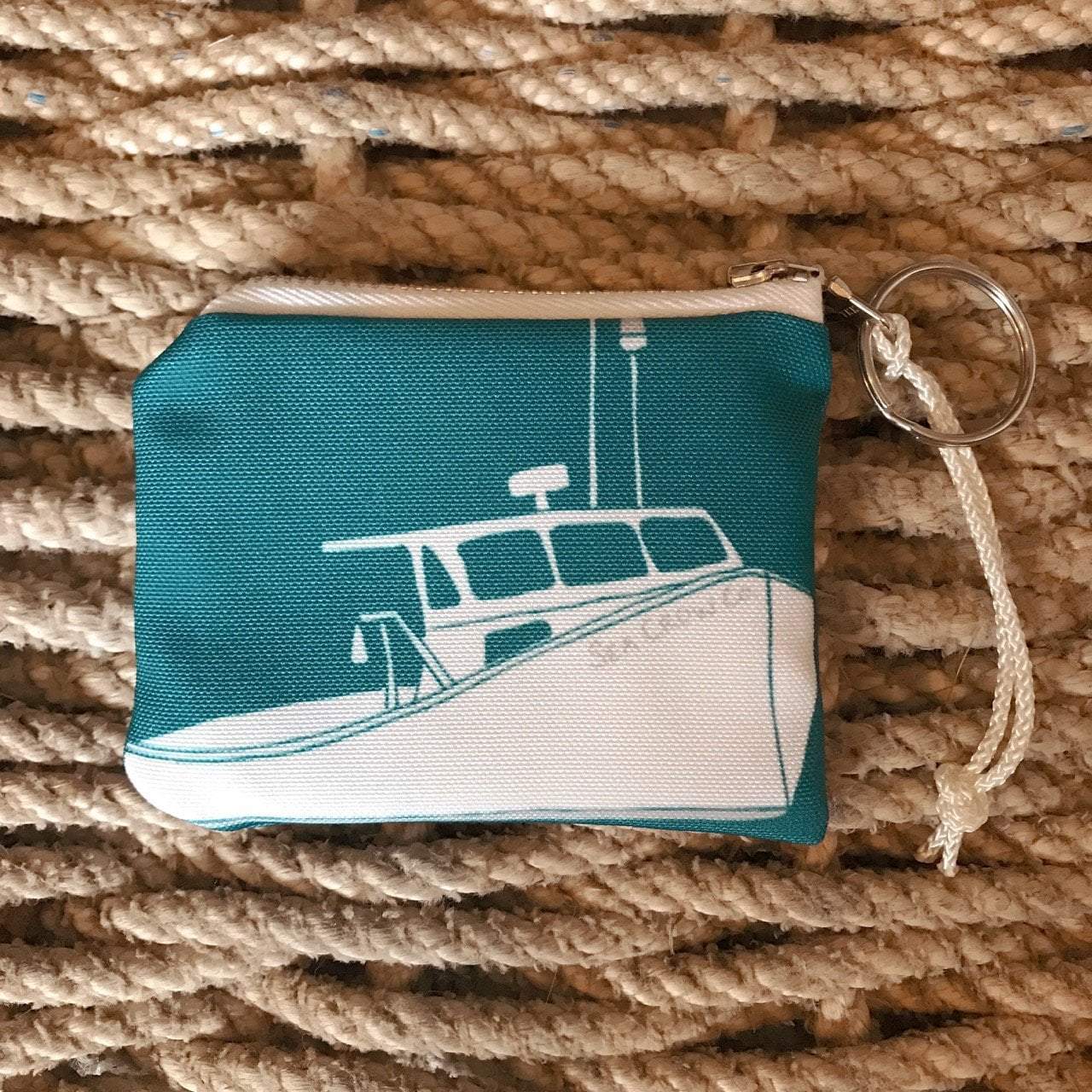Sea Crow Co. Coin Purse in Teal Lobster Boat Beachdashery® Jewelry