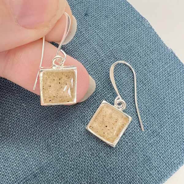 Mens Real Solid 925 Silver Iced CZ Hip Hop Earrings Studs Square Baguette  Kite