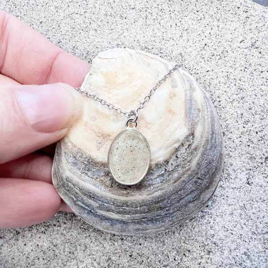 Beach Necklace Silver Oval