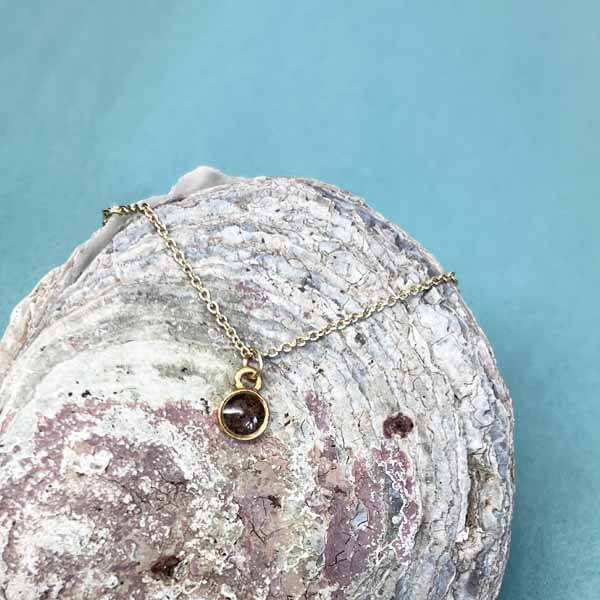 Beach Necklace Tiny Gold Charm