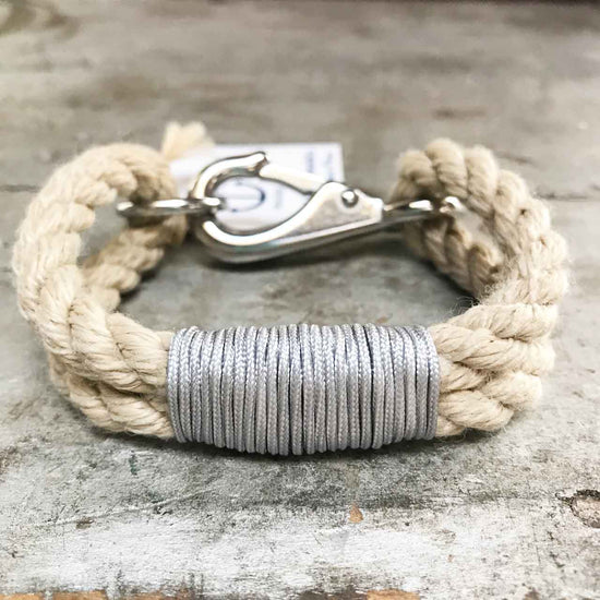 Load image into Gallery viewer, Sea Ropes Maine Vintage Silver Bracelet Beachdashery® Jewelry
