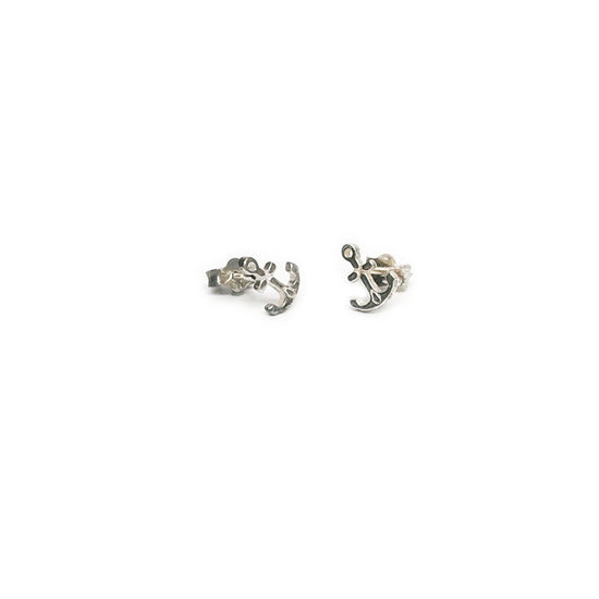 Load image into Gallery viewer, Sterling Silver Tiny Anchor Earrings Beachdashery® Jewelry
